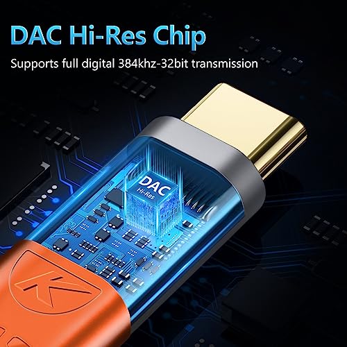 Kinsound USB Type C to 3.5 mm Audio Jack Connector, Hi-Res DAC Headphone Converter Adapter for Red Kinsound USB Type C to 3.5 mm Audio Jack Connector, Hi-Res DAC Headphone Converter Adapter for Red