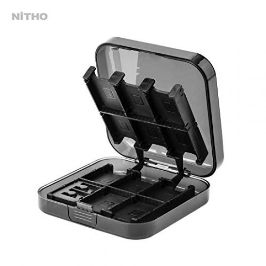 NiTHO SWITCH / SWITCH LITE 24 CARDS CASE, Games Holder Cartridges Storage Case for Nintendo Switch Physical Games and SD Cards, Black