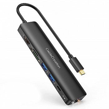 CableCreation USB C Hub, USB-C 7-in-1 Multiport Adapter Type C Dongle to HDMI