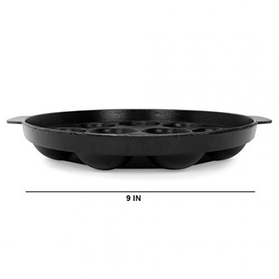 Tosaa Non-Stick 12 Cavity Appam Patra with Stainless Steel Lid- back