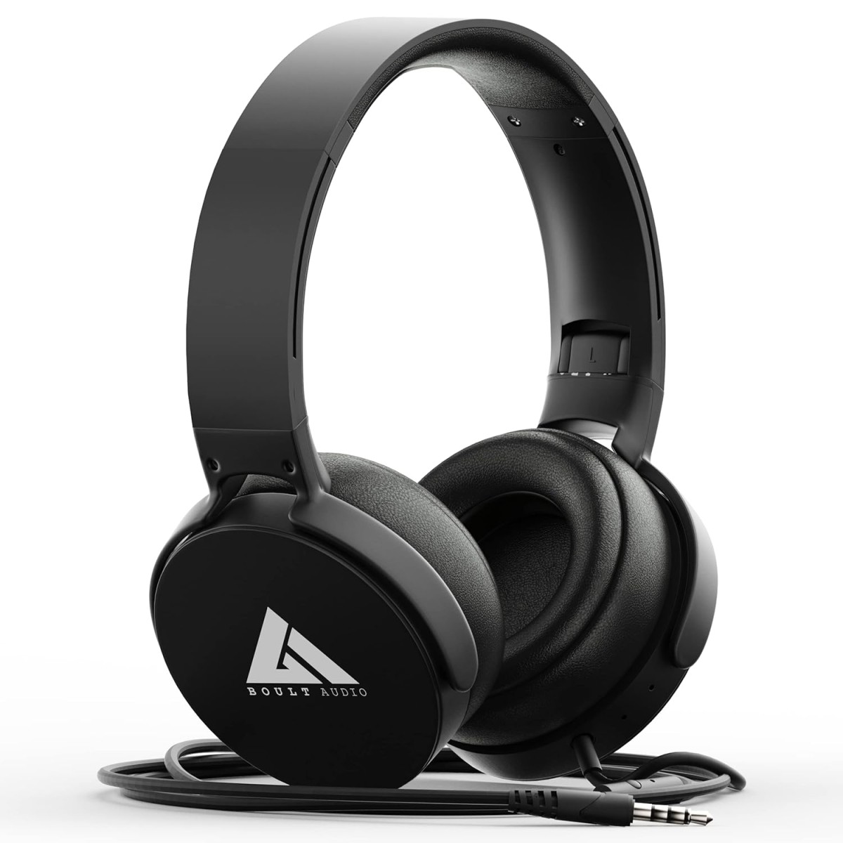 Boult Audio Bass Buds Q2 Lightweight Stereo Wired Over Ear Headphones Set with Mic with Deep Bass, Comfortable Ear Cushions, & Long Cord (Black) Boult Audio Bass Buds Q2 Lightweight Stereo Wired Over Ear Headphones Set with Mic with Deep Bass, Comfortable Ear Cushions, & Long Cord (Black)