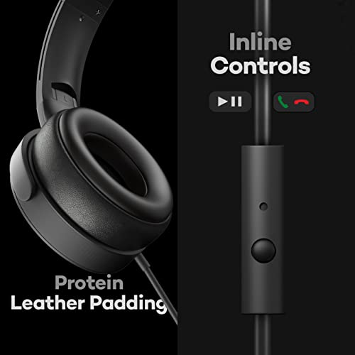Boult Audio Bass Buds Q2 Lightweight Stereo Wired Over Ear Headphones Set with Mic with Deep Bass, Comfortable Ear Cushions, & Long Cord (Black) Boult Audio Bass Buds Q2 Lightweight Stereo Wired Over Ear Headphones Set with Mic with Deep Bass, Comfortable Ear Cushions, & Long Cord (Black)