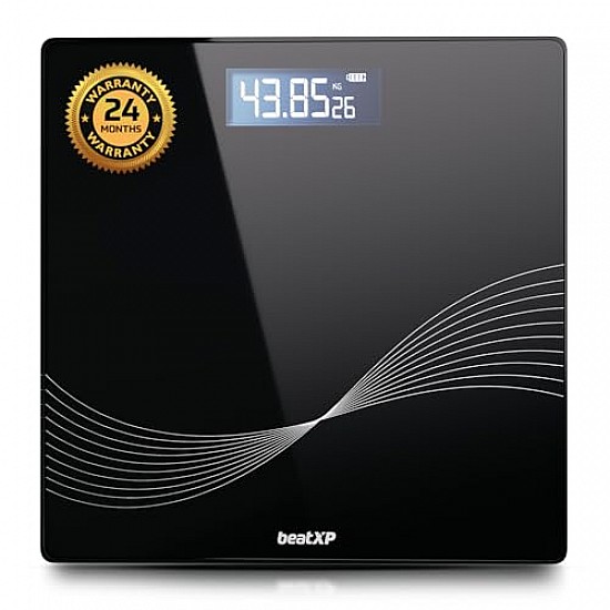 beatXP Wave Weighing Machine with Backlit LCD Panel Weight Machine for Body Weight 