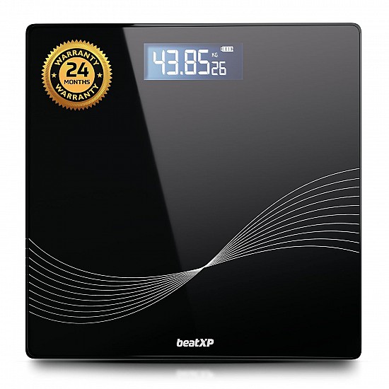 beatXP Wave Weighing Machine with Backlit LCD Panel Weight Machine for Body Weight 