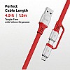 boAt Deuce USB 500 2-In-1 Micro USB + Type-C 6.5A Fast Charging Cable (Radiant Red)