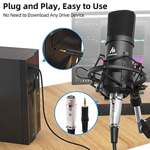 MAONO AU-PM320S Professional XLR Condenser Microphone Kit, Cardioid Vocal Studio Recording Mic for Streaming, Voice Over, Project, Home-Studio MAONO AU-PM320S Professional XLR Condenser Microphone Kit, Cardioid Vocal Studio Recording Mic for Streaming, Voice Over, Project, Home-Studio