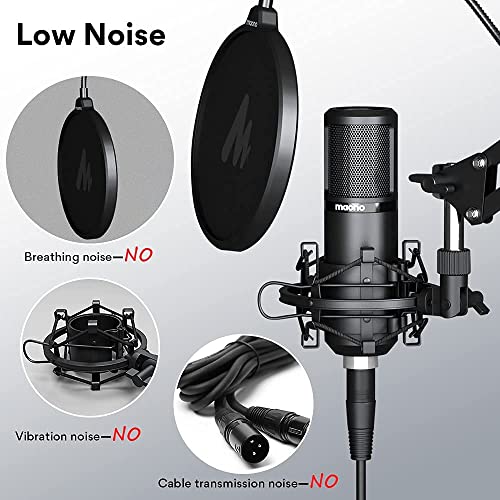 MAONO AU-PM320S Professional XLR Condenser Microphone Kit, Cardioid Vocal Studio Recording Mic for Streaming, Voice Over, Project, Home-Studio MAONO AU-PM320S Professional XLR Condenser Microphone Kit, Cardioid Vocal Studio Recording Mic for Streaming, Voice Over, Project, Home-Studio