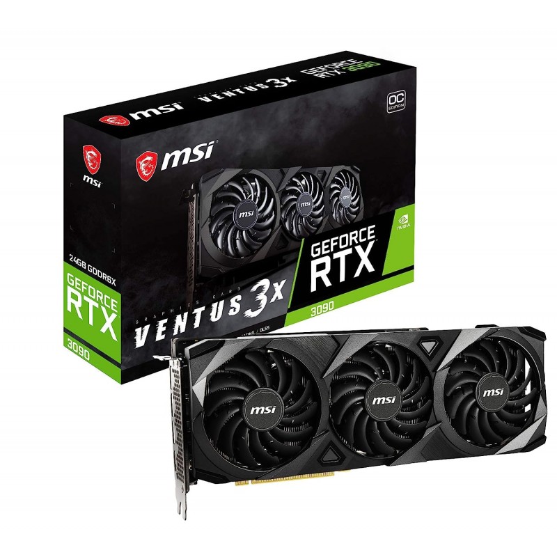 MSI GeForce RTX 3090 Ventus 3X 24G OC Gaming Graphics Card - Support Bracket Included, TORX Fan 3.0, 24GB 