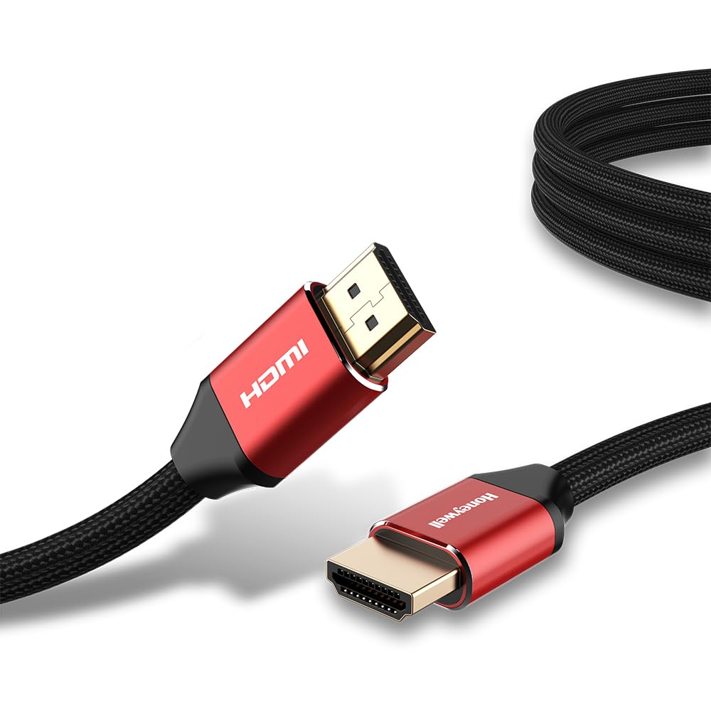 Honeywell HDMI Cable 2.1 with Ethernet, 8k@60Hz, 4k@120Hz UHD Resolution, 2 Mtr(6.6ft)- Honeywell HDMI Cable 2.1 with Ethernet, 8k@60Hz, 4k@120Hz UHD Resolution, 2 Mtr(6.6ft)-