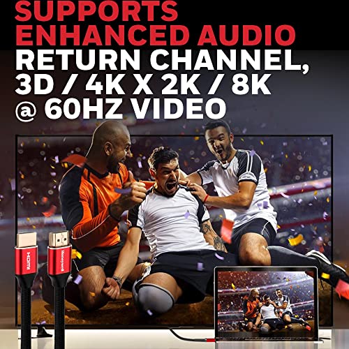 Honeywell HDMI Cable 2.1 with Ethernet, 8k@60Hz, 4k@120Hz UHD Resolution, 2 Mtr(6.6ft)- Honeywell HDMI Cable 2.1 with Ethernet, 8k@60Hz, 4k@120Hz UHD Resolution, 2 Mtr(6.6ft)-