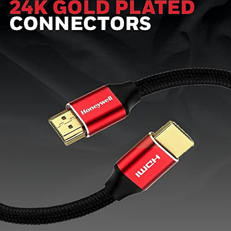 Honeywell HDMI Cable 2.1 with Ethernet, 8k@60Hz, 4k@120Hz UHD Resolution, 2 Mtr(6.6ft)-