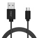 Zinq Technologies Micro to USB 2.0 Round Cable with High Speed Charging for All USB Powered Devices Black