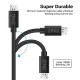 Zinq Technologies Micro to USB 2.0 Round Cable with High Speed Charging for All USB Powered Devices Black