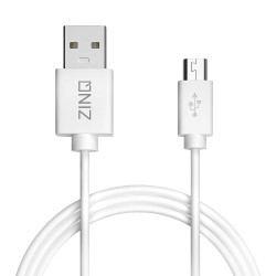 Zinq Super Durable Micro to USB 2.0 Round Cable with High Speed Charging, Quick Data Sync and PVC Connectors for All USB Powered Devices (White)