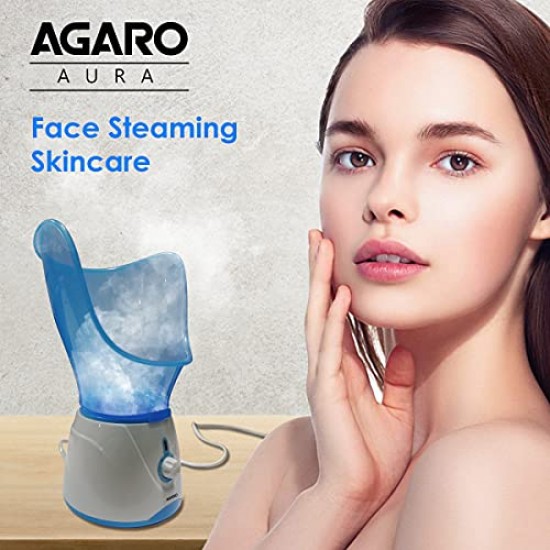 AGARO Aura Face Steamer, Vaporizer Steam Inhaler (Blue and White)