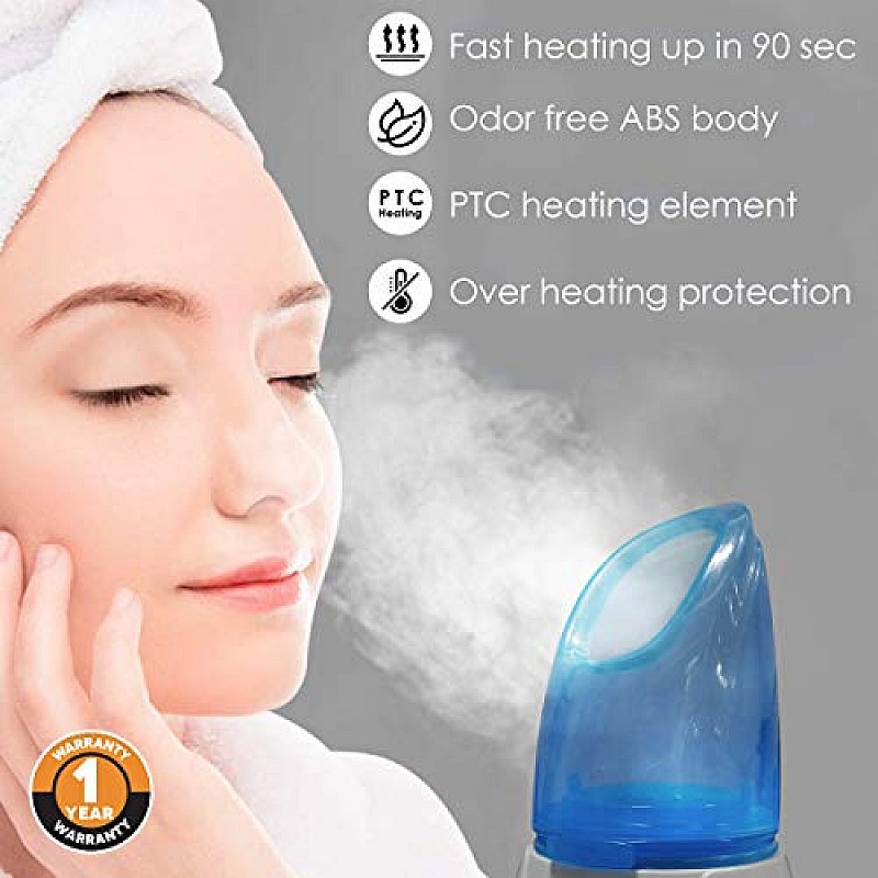 AGARO Aura Face Steamer, Vaporizer Steam Inhaler (Blue and White)