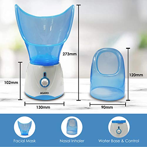 AGARO Aura Face Steamer, Vaporizer Steam Inhaler (Blue and White) AGARO Aura Face Steamer, Vaporizer Steam Inhaler (Blue and White)