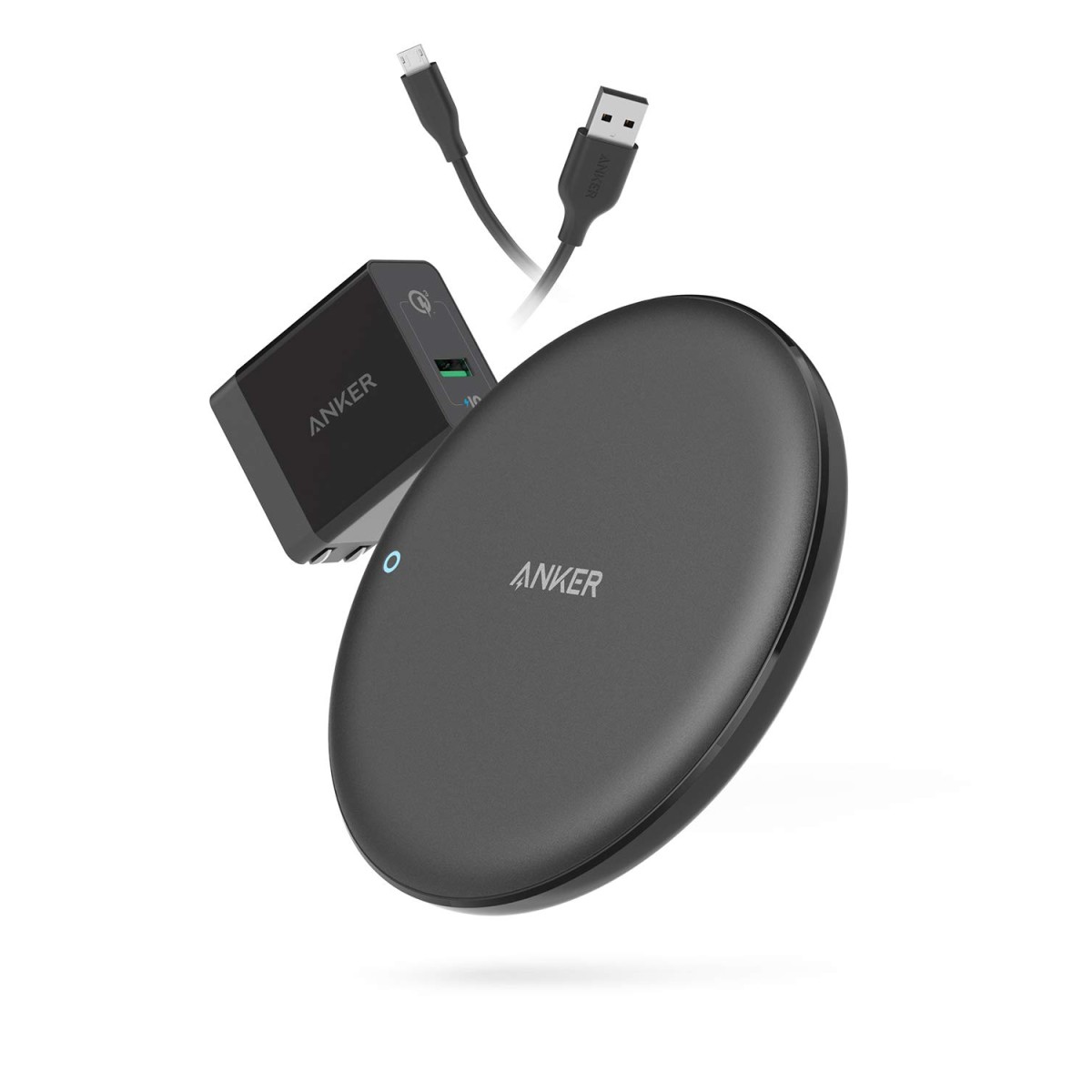 Anker Wireless Charger PowerWave 7.5 Pad with Internal Cooling Fan with Quick Charge Adapter