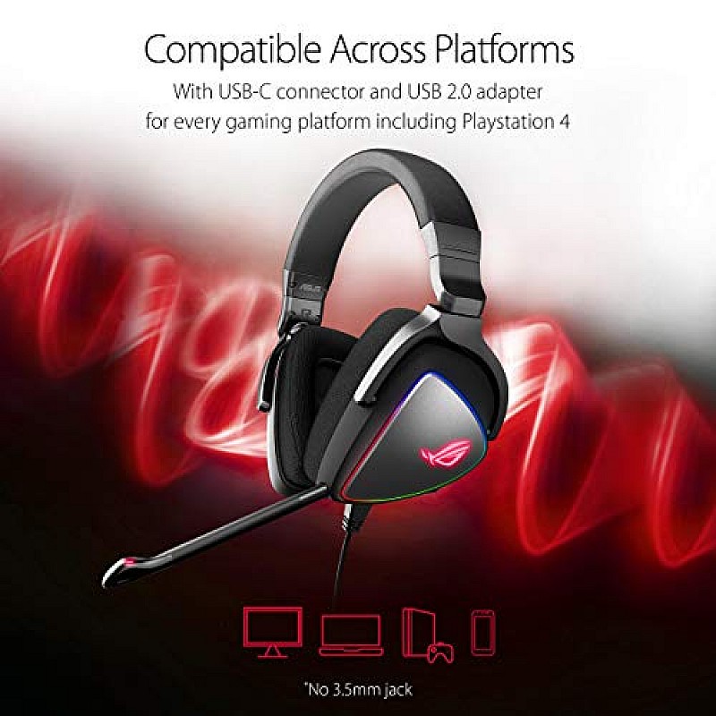 Asus Rog Delta Wired On Ear Headphones with Mic-