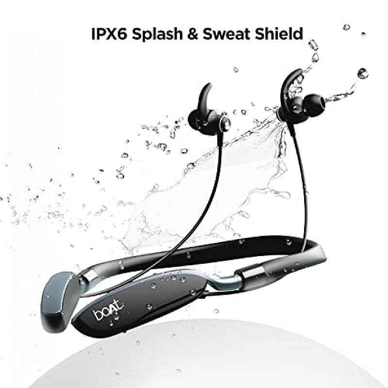 boAt Rockerz 385V2 Bluetooth in Ear Neckband with Qualcomm Aptx & CVC, Upto 40 Hours Battery, (Active Black)