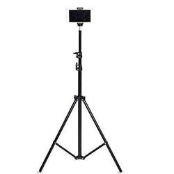 Tygot Lightweight & Portable Portable 7- Feet (84 Inch) Long Tripod Stand with Adjustable Mobile Clip Holder for All Mobiles & Cameras Black