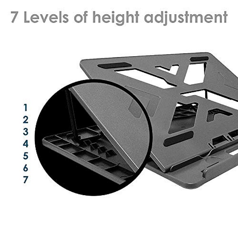 Live Tech Breeze Cooling Pad in View Laptop Stand with 7 Adjustment Levels (Black)