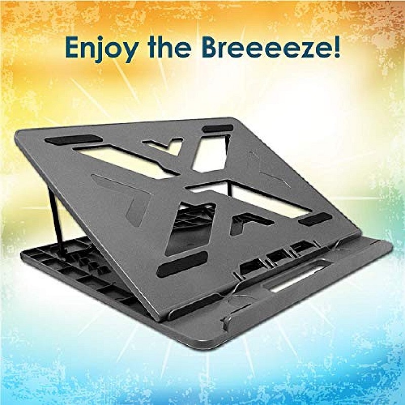 Live Tech Breeze Cooling Pad in View Laptop Stand with 7 Adjustment Levels (Black)