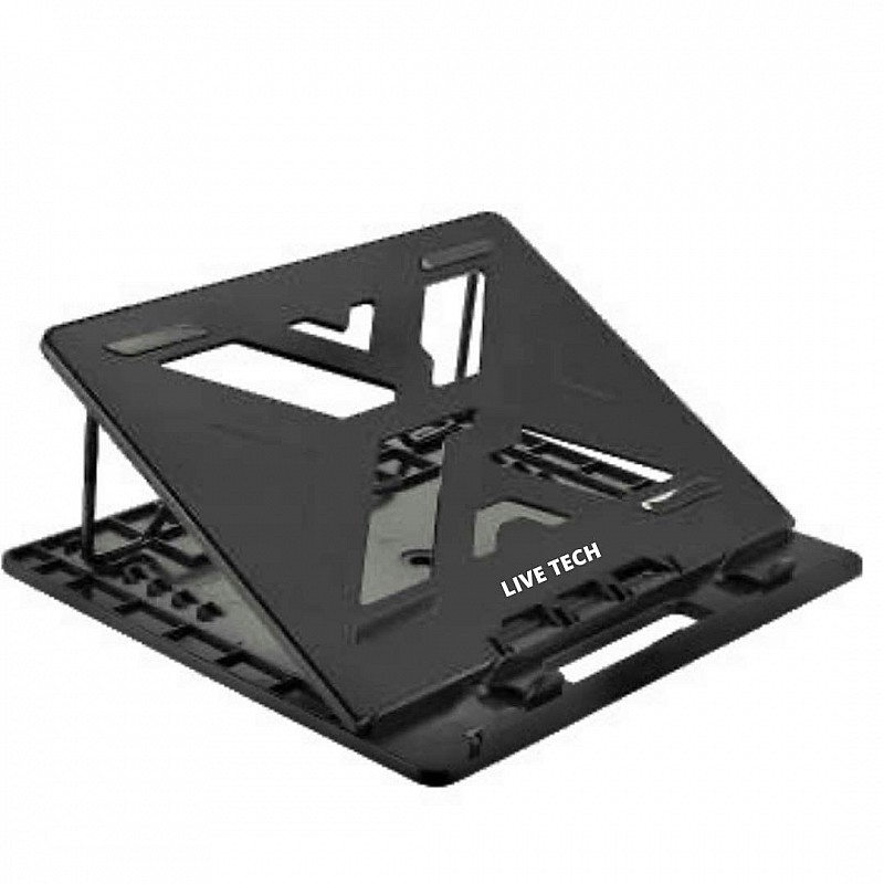 Live Tech Breeze Cooling Pad in View Laptop Stand with 7 Adjustment Levels (Black)