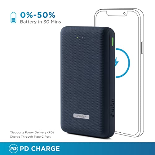 URBN 20000 mAh Lithium Polymer 22.5W Super Fast Charging Ultra Compact Power Bank with Quick Charge Power Delivery (Blue) URBN 20000 mAh Lithium Polymer 22.5W Super Fast Charging Ultra Compact Power Bank with Quick Charge Power Delivery (Blue)