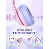 iClever BTH13 Bluetooth Kids Headphones with Mic, Over Ear Headphone Purple