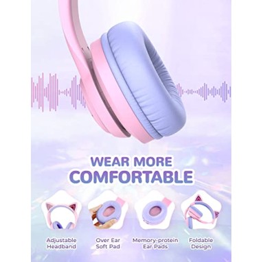 iClever BTH13 Bluetooth Kids Headphones with Mic, Over Ear Headphone Purple iClever BTH13 Bluetooth Kids Headphones with Mic, Over Ear Headphone Purple