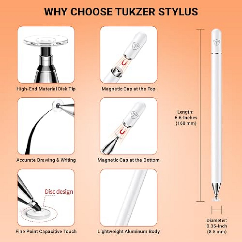 Tukzer Universal Stylus Pen for Smartphone All Touch Screens Devices