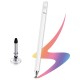 Tukzer Universal Stylus Pen for Smartphone Tablet iPad Pro Air iPhone iOS Android All Touch Screens Devices Fine Point Disc Tip, Lightweight (White)