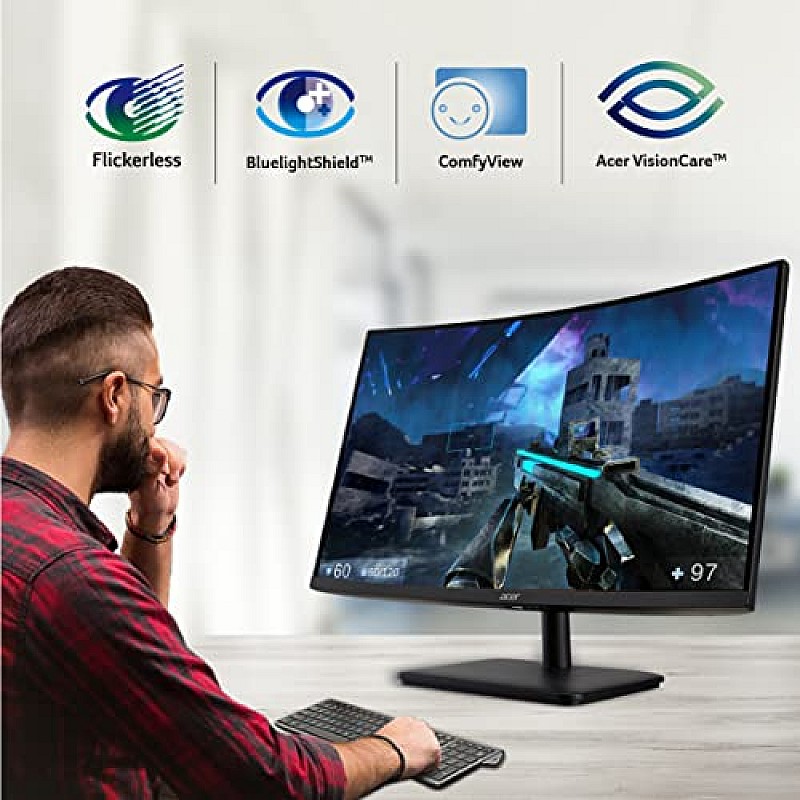 Acer ED270R 27 Inch 1920 X 1080 Pixels Full HD1500 R Curved Gaming LCD Monitor with LED Back Light Technology  Black