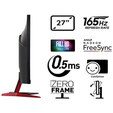 Acer Nitro Vg270 S 27 Inch (68.58 Cm) LCD 1920 x 1080 Pixels Monitor (Black) Acer Nitro Vg270 S 27 Inch (68.58 Cm) LCD 1920 x 1080 Pixels Monitor (Black)