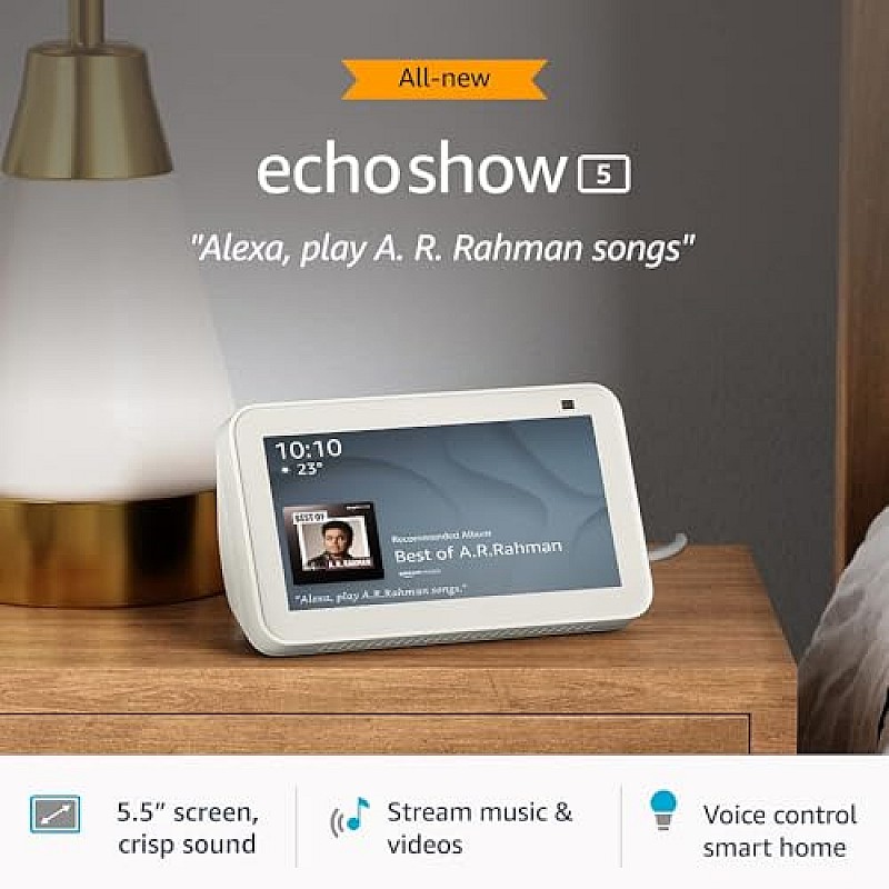 Amazon Echo Show 5 (2nd Gen) - Smart speaker with 5.5" screen, crisp sound and Alexa (Black)