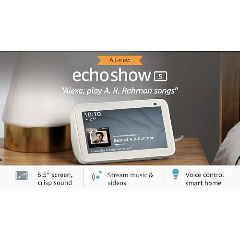 Amazon Echo Show 5 (2nd Gen) - Smart speaker with 5.5" screen, crisp sound and Alexa (Black)