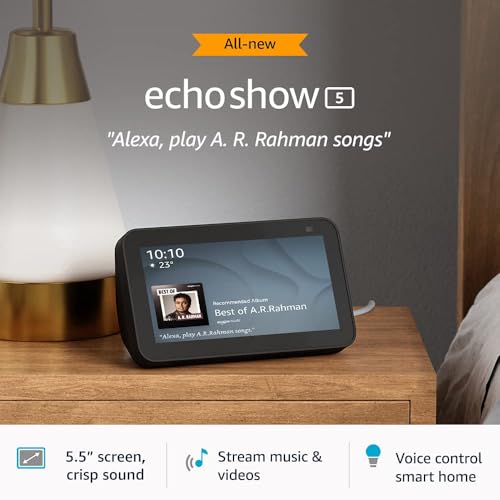 Amazon Echo Show 5 (2nd Gen) - Smart speaker with 5.5" screen, crisp sound and Alexa (Black) Amazon Echo Show 5 (2nd Gen) - Smart speaker with 5.5" screen, crisp sound and Alexa (Black)