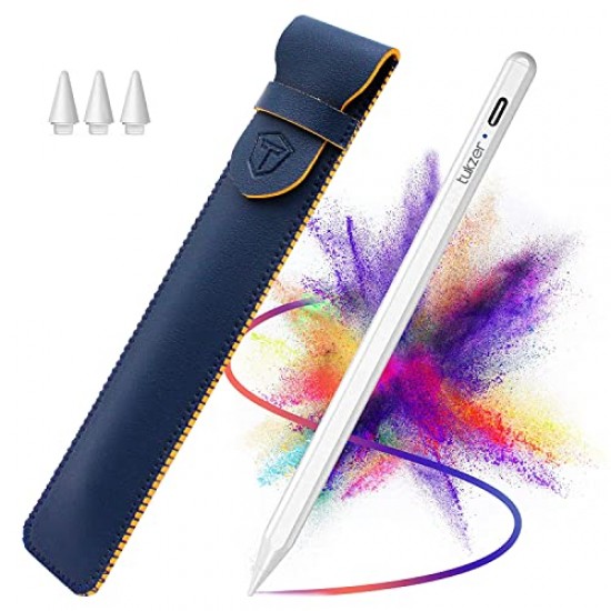 Tukzer Stylus Pen, iPad Pencil with Palm Rejection Tilt Sensor (3 Spare Tips)