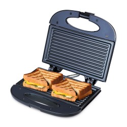 Bajaj SWX 4 Deluxe 800-Watt 2-Slice Grill Sandwich Maker Non-Stick Coated Plates for Easy-to-Clean Black Sandwich Toaster