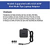 ASUS U65W-01 Mini Mulit-Tips Adaptor/Charger Pin with Plug Dimension 4.0mm*1/4.5mm*1/5.5mm*1 - Black