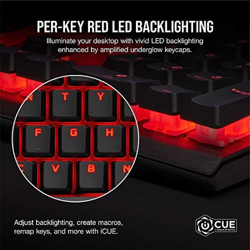 Corsair K60 RGB Pro Cherry USB Mechanical Key Switches-Durable Aluminum Frame-Customizable Per-Key RGB Backlighting Gaming Keyboard-Black