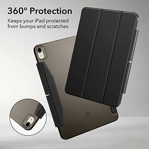 ESR Cover for iPad Air 5th 4th Generation (2022 2020, 10.9 inch), Trifold Smart Case with Clasp, Auto Sleep and Wake, Ascend Series, Black ESR Cover for iPad Air 5th 4th Generation (2022 2020, 10.9 inch), Trifold Smart Case with Clasp, Auto Sleep and Wake, Ascend Series, Black