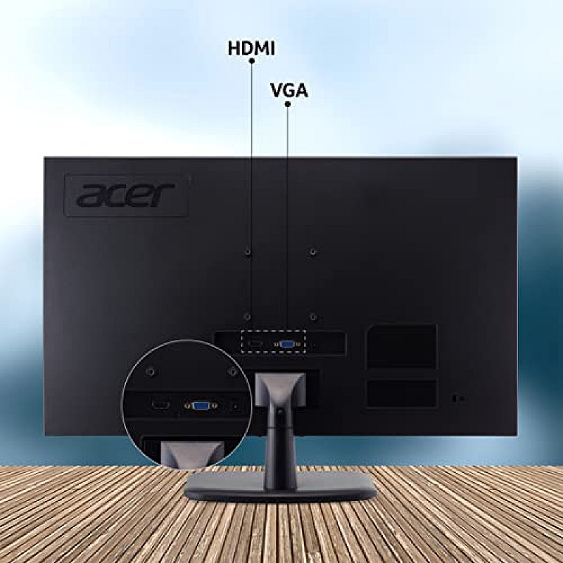 Acer EK220Q 21.5 Inch (54.61 Cm) Full HD (1920x1080 Pixels) VA Panel LCD Monitor with LED Back Light 250 Nits HDMI, VGA Ports (Black)