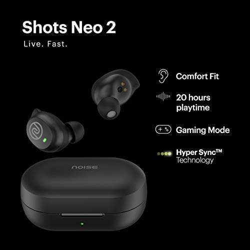 Noise Shots Neo 2 Wireless Earbuds with Gaming Mode, Powerful Bass, Hands Free Calling, Raven Black Noise Shots Neo 2 Wireless Earbuds with Gaming Mode, Powerful Bass, Hands Free Calling, Raven Black