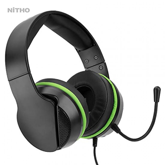 Nitho JANUS STEREO GAMING HEADSET XBOX THEMED, Compatible with PS4/PS5/Xbox One/XBOX series X/Switch/Phones