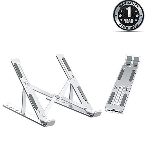 Dyazo 6 Angles Adjustable Aluminum Ergonomic Foldable Portable Tabletop Laptop Desktop Riser Stand Holder (Silver) Dyazo 6 Angles Adjustable Aluminum Ergonomic Foldable Portable Tabletop Laptop Desktop Riser Stand Holder (Silver)