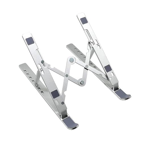 Dyazo 6 Angles Adjustable Aluminum Ergonomic Foldable Portable Tabletop Laptop Desktop Riser Stand Holder (Silver) Dyazo 6 Angles Adjustable Aluminum Ergonomic Foldable Portable Tabletop Laptop Desktop Riser Stand Holder (Silver)