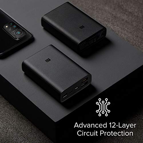 MI 10000mAh Lithium Ion Pocket Pro Power Bank with 22.5 Watt Fast Charging Black MI 10000mAh Lithium Ion Pocket Pro Power Bank with 22.5 Watt Fast Charging Black