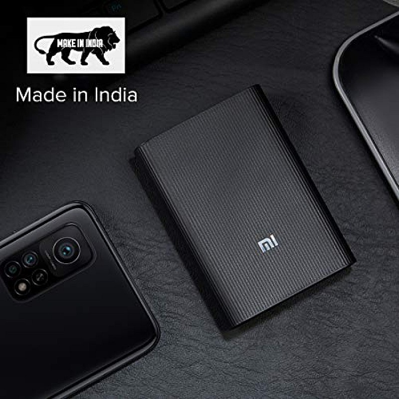 MI 10000mAh Lithium Ion  Pocket Pro Power Bank with 22.5 Watt Fast Charging Black